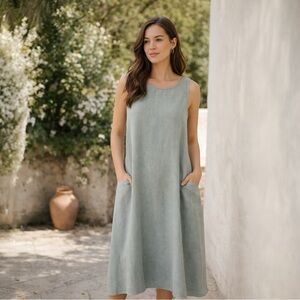 linen box dress Linen dress Elizabeth XS / Pink main image 1
